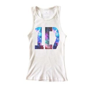 One Direction 1D Galaxy Graphic Ribbed Tank Top